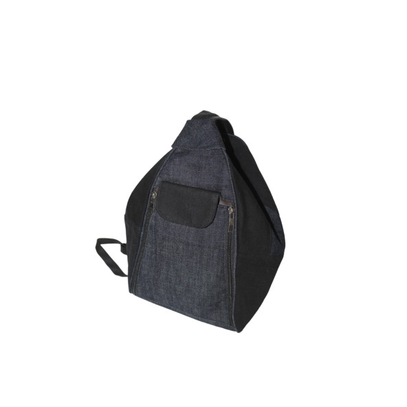 Kadın Omuz  ve Sırt Çantası Denim Kumaş Bülbül Lacivert-Siyah  KotBülbülLcvrt-Syh006-1 - 6