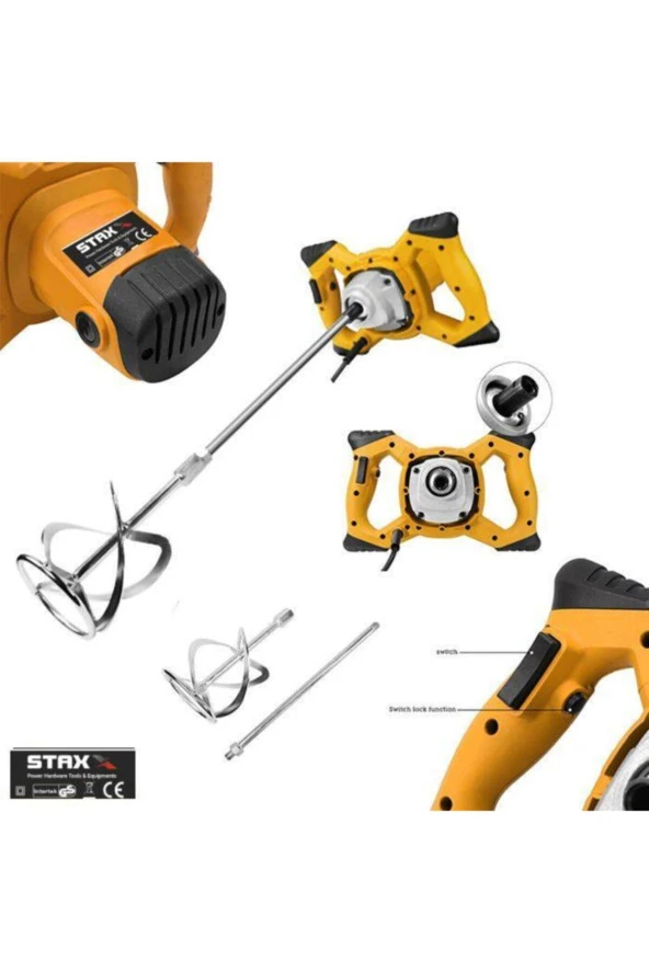 Speed Devir Ayarlı Elektrikli Alçı Boya Ve Harç Karıştırıcı Mikser 3000 W - 2