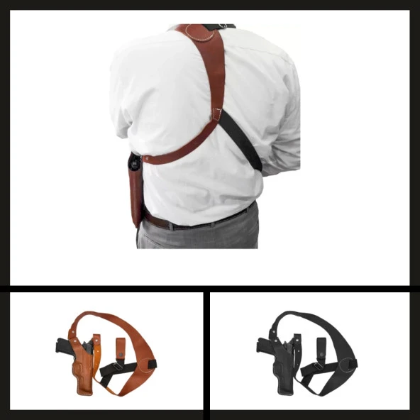 Uyguna-Yakala Sig Sauer P226 Savage Dik Kapalı Koltuk Altı Tabanca Kılıfı-VAK.395 - Resim 2