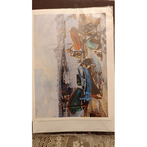 Famous Turkish Painters - Ünlü Türk Ressamları HÜSEYİN CAHİT DERMAN  Galata Köprüsü - 2