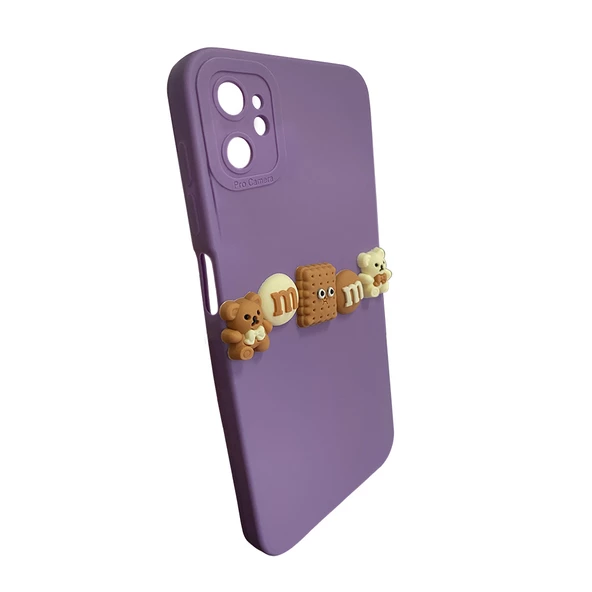 iPhone 12 Kılıf 3D M Bear Kamera Korumalı Silikon Kapak - 2