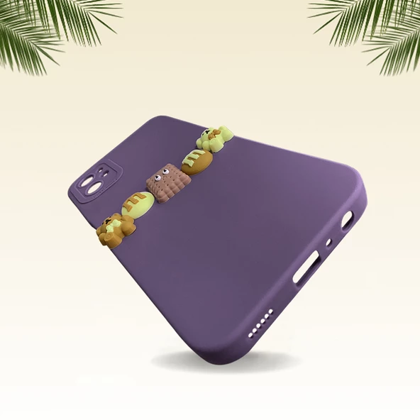 iPhone 12 Kılıf 3D M Bear Kamera Korumalı Silikon Kapak - 3