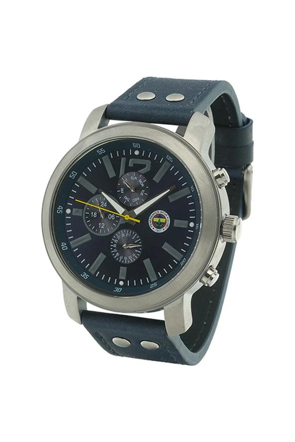 Fenerbahçe Orijinal Lisanslı Lacivert Renk Deri Kordonlu Kol Saati - 2