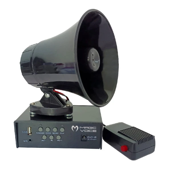 Magıcvoıce Mv-800 Mıknatıslı Usb Kayıt Siren Mini Pazarcı Anfi Seti (anfi+hoparlör+mikrofon)