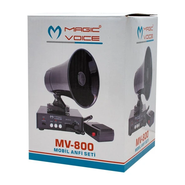 Magıcvoıce Mv-800 Kayıt Siren Mini Pazarcı Anfi Seti Mıknatıslı (anfi+hoparlör+mikrofon)