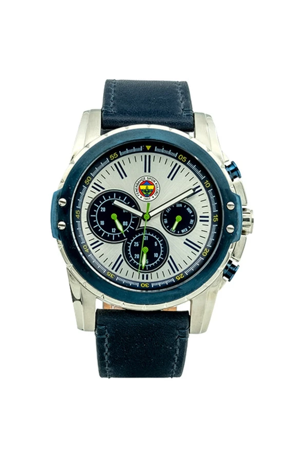 Fenerbahçe Orijinal Lacivert Deri Kordonlu Multifonksiyon Kol Saati Hediyelik Ahşap Kutulu - 2