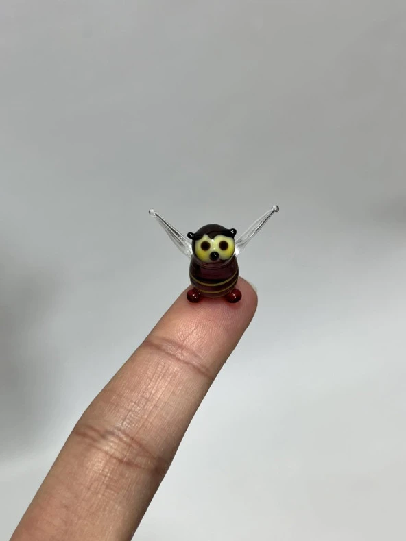El Yapımı Mini Murano Cam Baykuş Biblo A171-04 - Resim 5