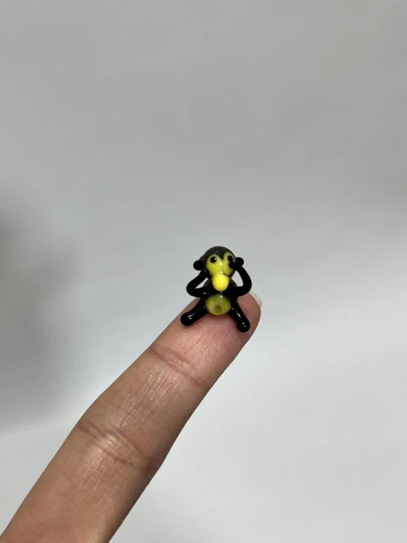 El Yapımı Mini Murano Cam Maymun Biblo A171-08 - Resim 4