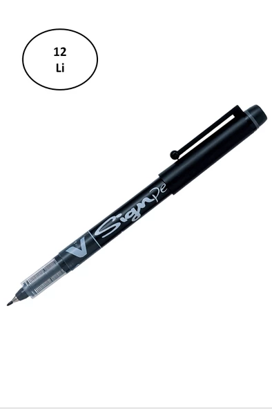 Pilot Kalem V-Signpen İmza Kalemi Siyah 12'li - 2