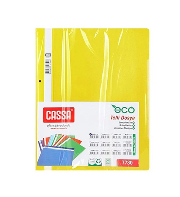 CASSA 7730 ECO TELLİ DOSYA SARI (50 Lİ PAKET)