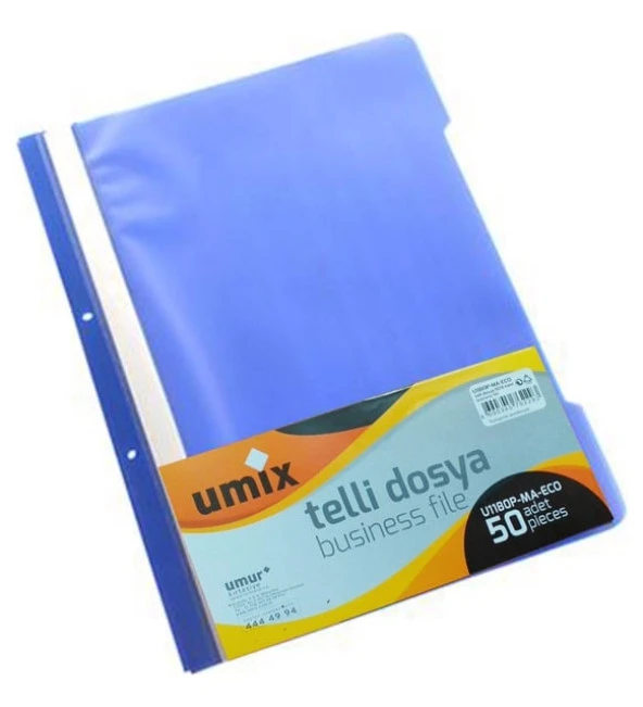 UMİX TELLİ DOSYA ECO MAVİ 1180P-MA (50 Lİ PAKET)