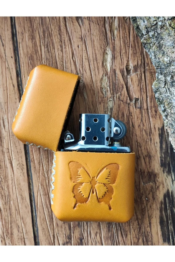El Yapımı Deri Kılıflı Zippo Çakmak