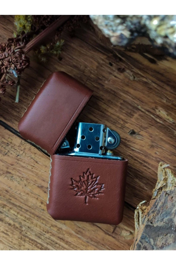 El Yapımı Deri Kılıflı Zippo Çakmak - 2