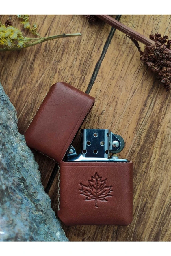 El Yapımı Deri Kılıflı Zippo Çakmak - 3