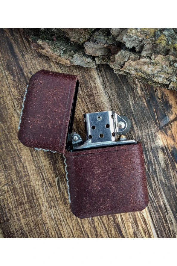 ( Kılıf ) Italyan Derisi Pueblo El Yapımı Deri Zippo Çakmak Kılıf - 3