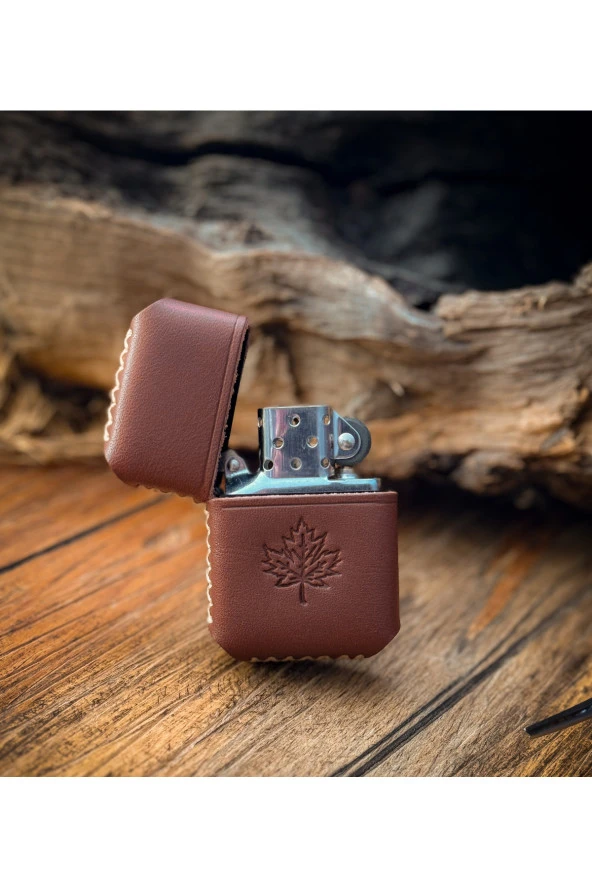 El Yapımı Deri Kılıflı Zippo Çakmak - 4