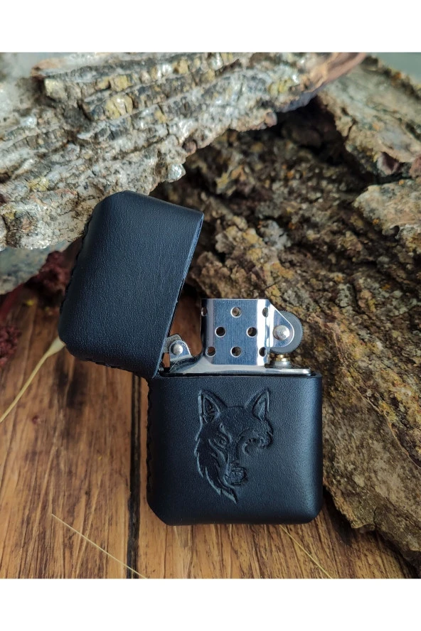 El Yapımı Hakiki Deri Kılıflı Zippo Çakmak - 3