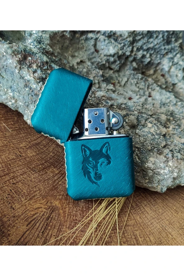 El Yapımı Hakiki Deri Kılıflı Zippo Çakmak - 2