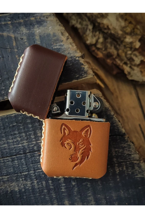 El Yapımı Hakiki Deri Kılıflı Zippo Çakmak - 3