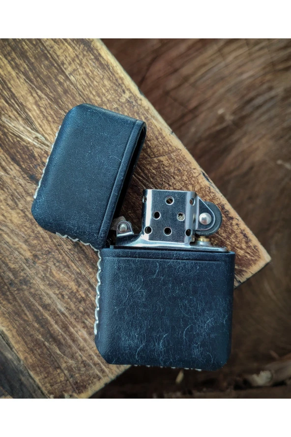 ( Kılıf ) Italyan Derisi Pueblo El Yapımı Deri Zippo Çakmak Kılıf - 2