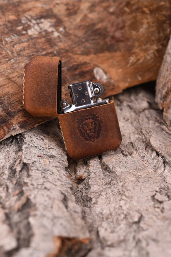 El Yapımı Hakiki Deri Zippo Çakmak - 2