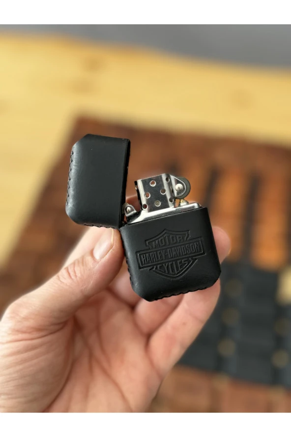 El Yapımı Hakiki Deri Zippo Çakmak - 4