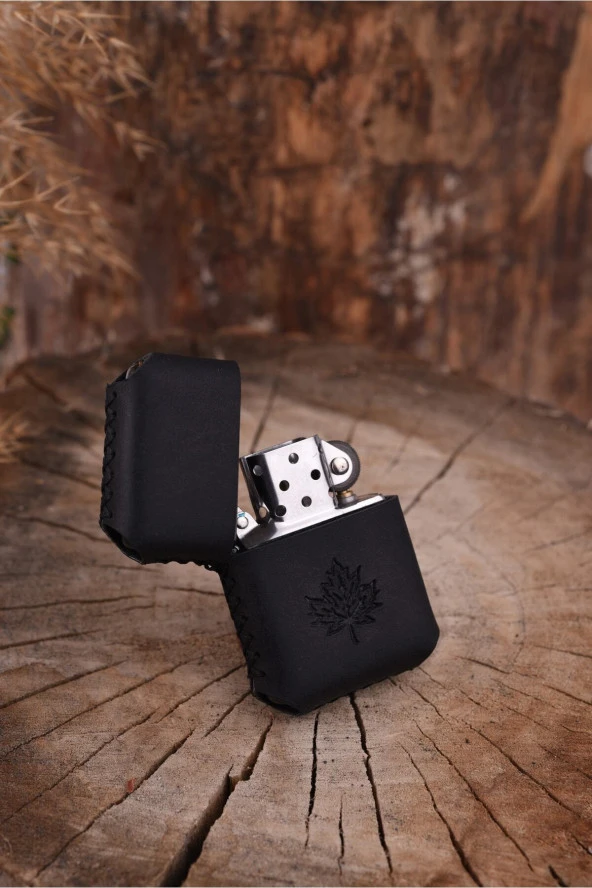 El Yapımı Hakiki Deri Zippo Çakmak - 2