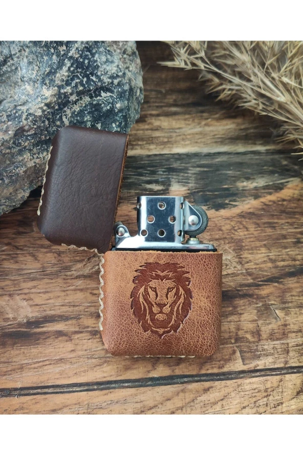 El Yapımı Hakiki Deri Zippo Çakmak - 5