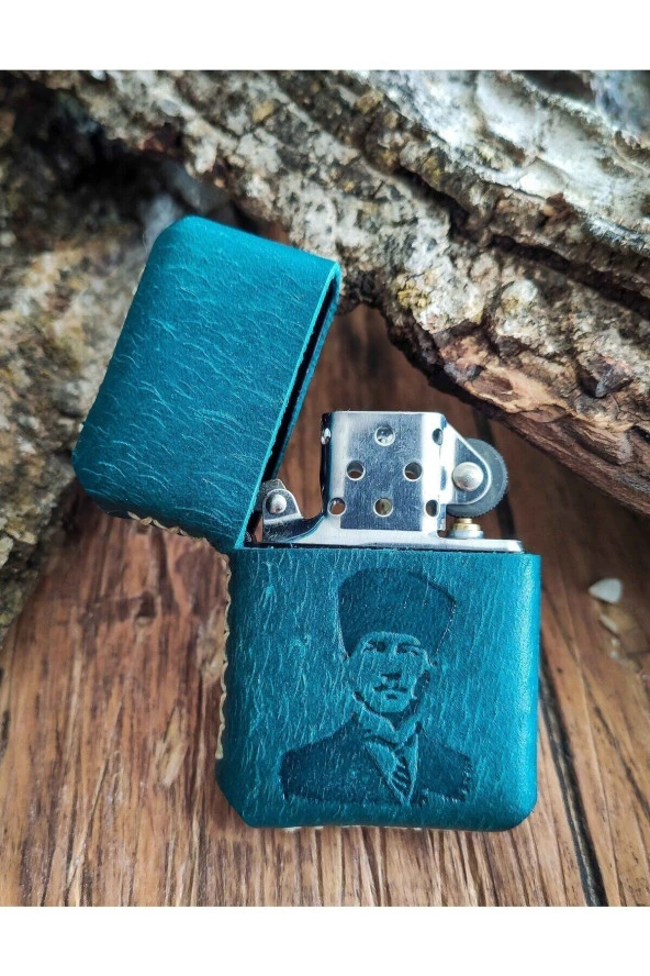 El Yapımı Deri Kılıflı Zippo Çakmak - 4