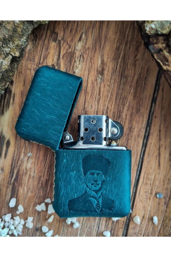 El Yapımı Deri Kılıflı Zippo Çakmak - 5