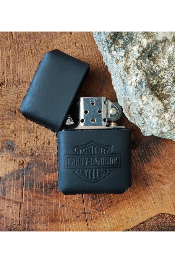 El Yapımı Hakiki Deri Zippo Çakmak