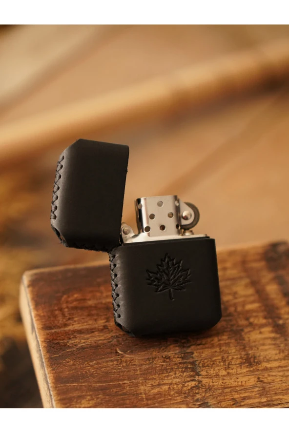 El Yapımı Hakiki Deri Zippo Çakmak