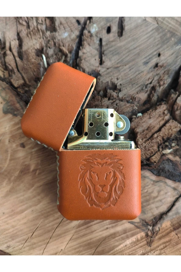 El Yapımı Hakiki Deri Kılıflı Zippo Çakmak - 2