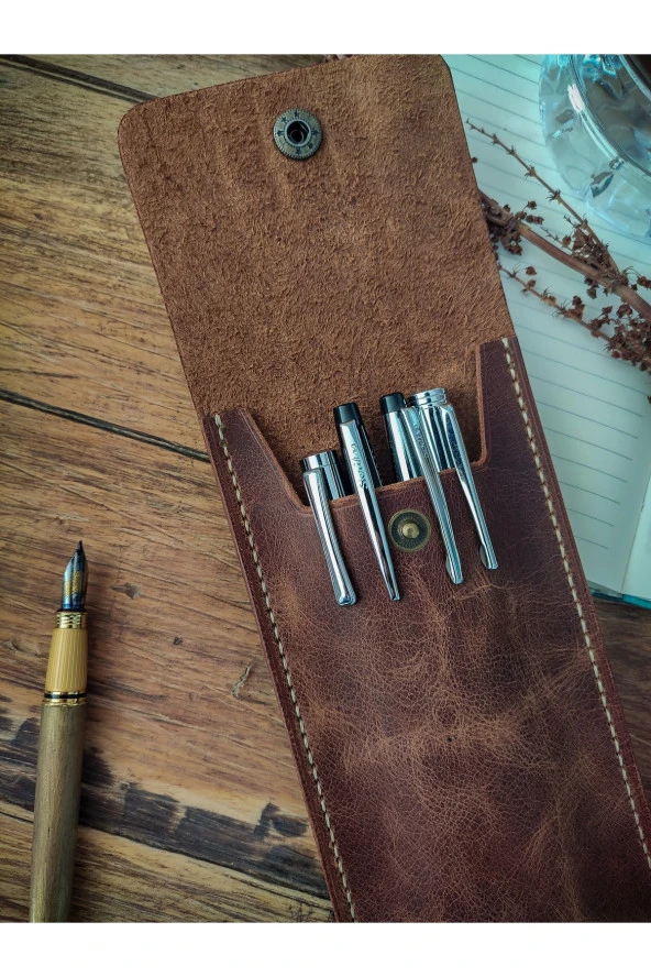 El Yapımı Deri Kalemlik - 5