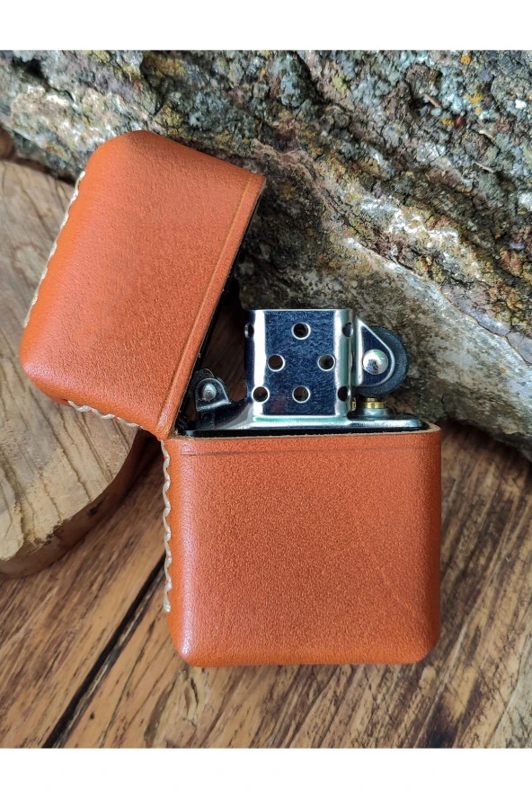 El Yapımı Deri Kılıflı Zippo Çakmak