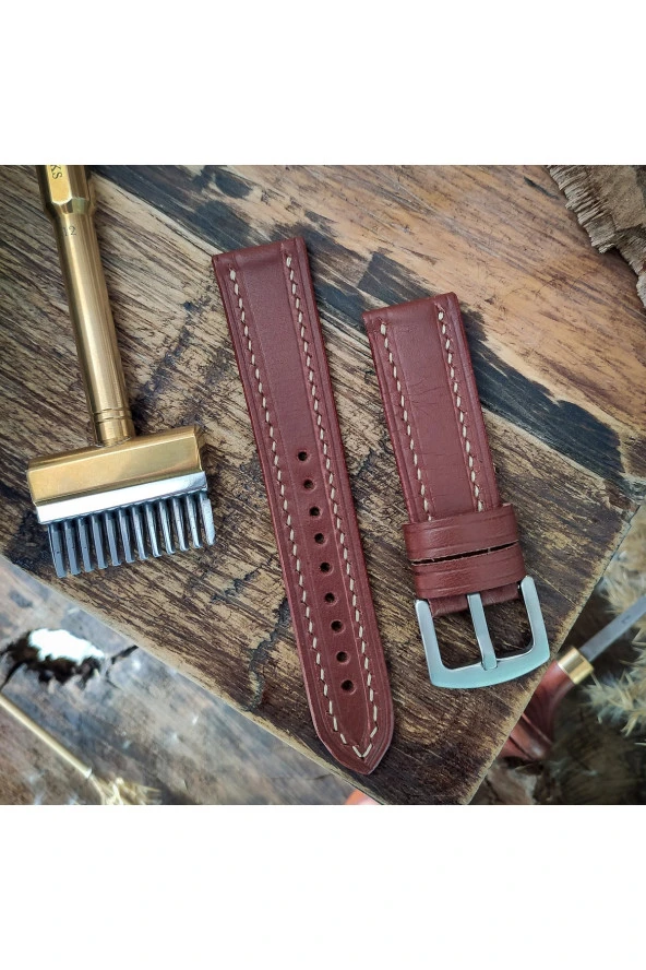 El Yapımı Deri Saat Kordonu