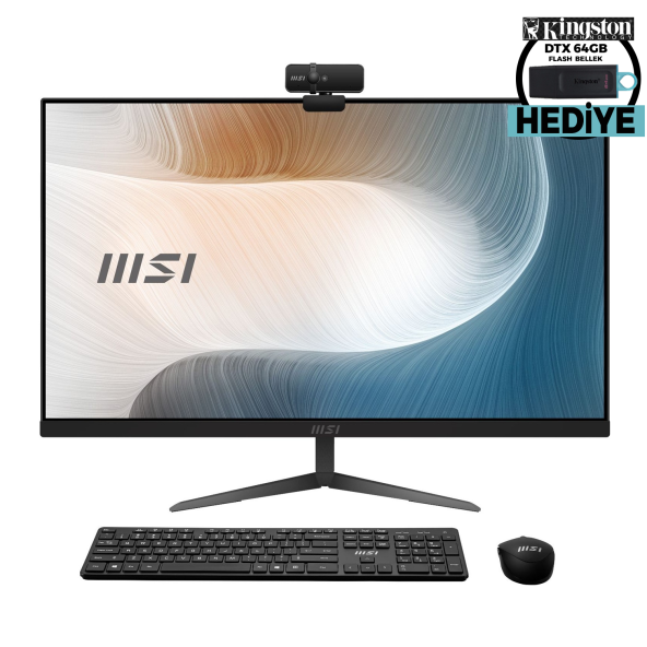 MSI MODERN AM271 I5-1135G7 16GB 256GB SSD 1TB HDD 27'' FHD Dos 27" FHD AIO PC 11M-015XTR + USB Bellek