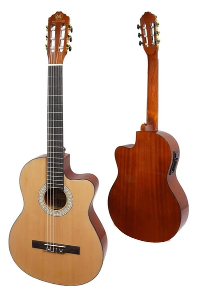Maxword X47 Profesyonel Masif Ağaç Ekolayzerli Elektro Klasik Gitar Seti 4/4 Üst Segment - Resim 5