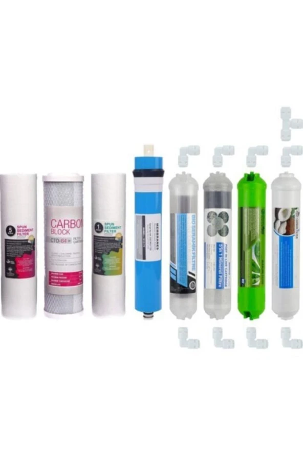 Su Arıtma Cihazı Filtresi 8'li Filtre Seti Paket Quick Bağlantılı Full Set
