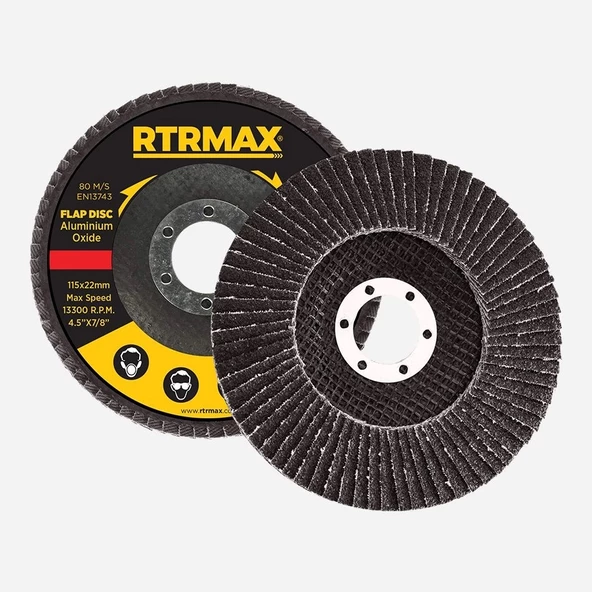 Rtrmax RDF11580 Alüminyum Oksit Flap Disk 115x22mm