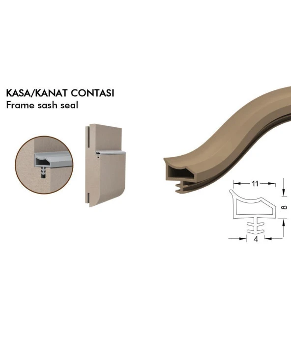 Contacall Ahşap Kapı Fitili Ahşap Kapı Contası Siyah 25 Metre Ortadan Tırnaklı - 3