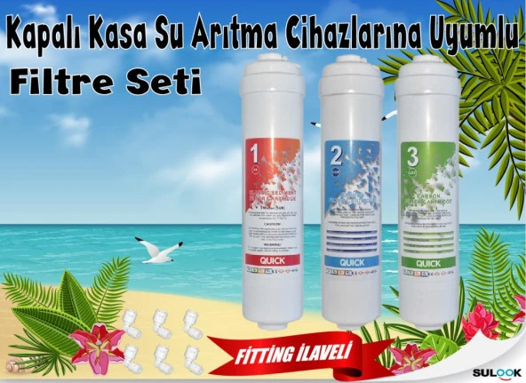 Kapalı Kasa Su Arıtma Cihazı Su Arıtma Filtre Seti 3'lü