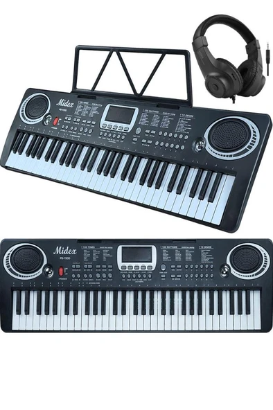 Midex PS-1500BK-H Başlangıç İçin 61 Tuşlu Org Kulaklık Notalık Adaptör Öğrenim Metodu (100 Ses 100 Ritim) - Resim 3
