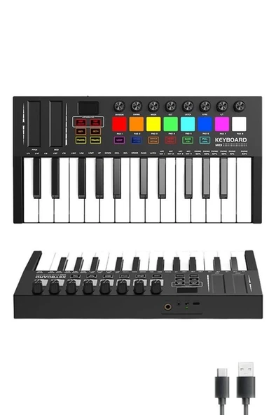 Midex Midi Paket-1 Stüdyo Ekipmanları Seti Ses Kartı Midi Klavye Mikrofon Kulaklık - Resim 2