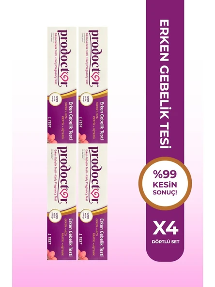 Prodoctor Pratik Erken Gebelik Testi 4'Lü PAKET (SKT:01/2027) ürün görseli 1