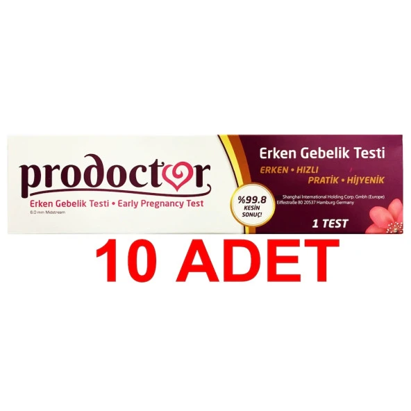 Prodoctor Pratik Erken Gebelik Testi 10Lu PAKET (SKT:10/2025)