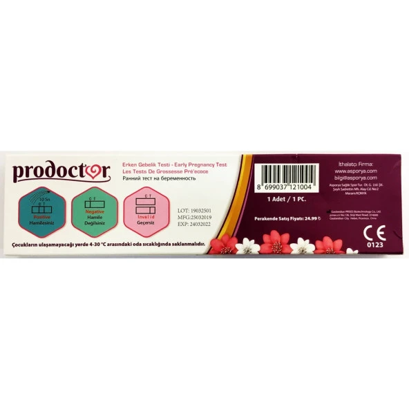 Prodoctor Pratik Erken Gebelik Testi 10Lu PAKET (SKT:10/2025) - 2