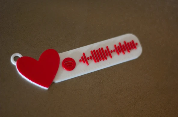 Spotify Müzik Kodlu Kalp Anahtarlık ürün görseli 1