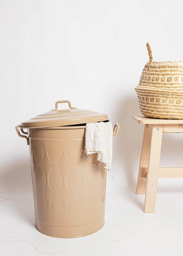 The Mia Prizma Çamaşır Sepeti Karamel - 3