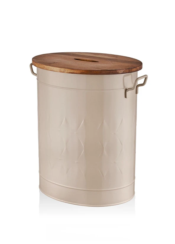 The Mia Prizma Çamaşır Sepeti Karamel 54x43x35 cm - 2